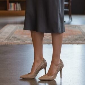 VIOLET & RED Designer Chic Beige 3" Heel Pumps - Women's Size 7M